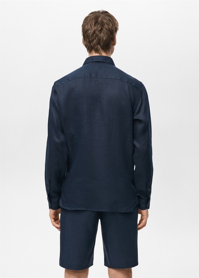Mango Slim Fit-Hemd aus 100 % Leinen Limitierter Zeitrabatt