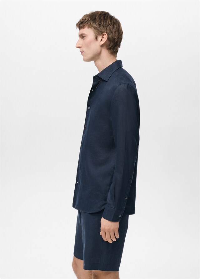 Mango Slim Fit-Hemd aus 100 % Leinen Limitierter Zeitrabatt