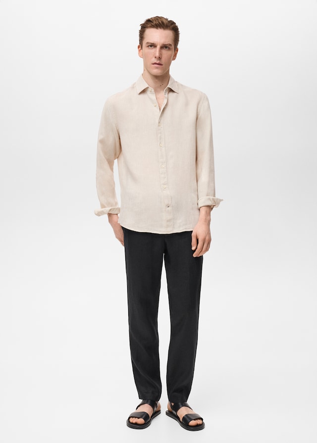 Mango Regular-Fit-Hemd aus 100 % Leinen Rabatt