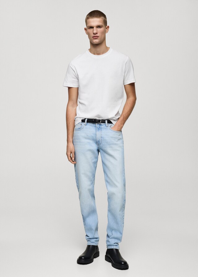 Mango Slim-Fit-T-Shirt aus 100 % Baumwolle Flash Sale