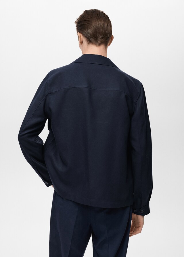 Mango Overshirt aus Lyocell-/Leinengemisch mit Taschen Heißer Verkauf