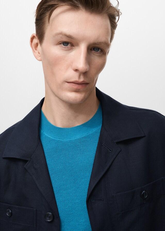 Mango Overshirt aus Lyocell-/Leinengemisch mit Taschen Heißer Verkauf