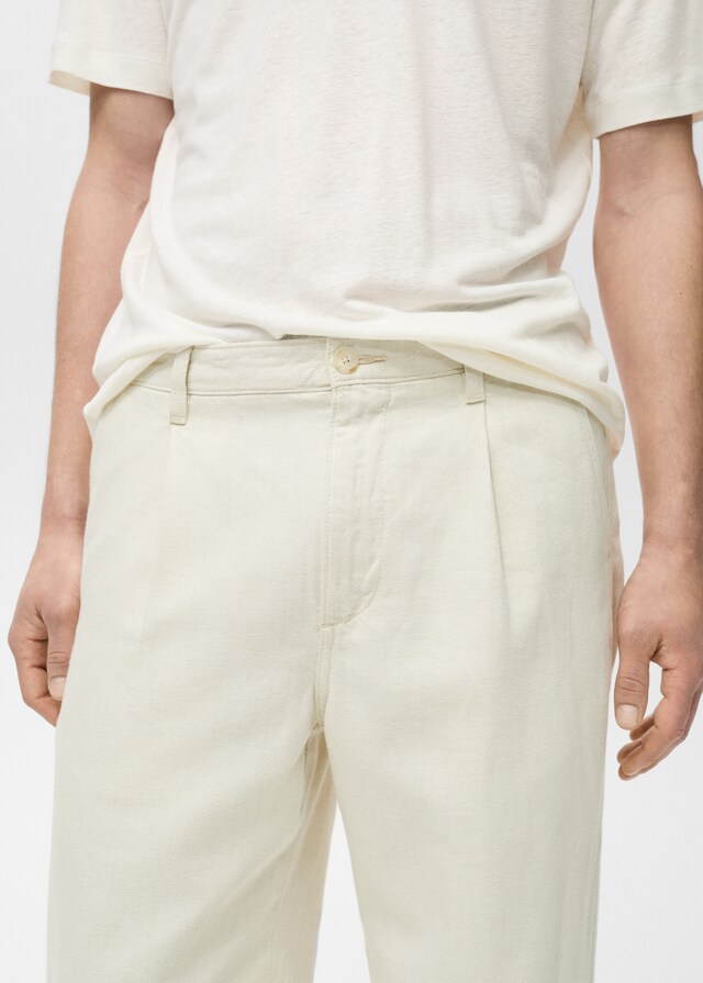 Mango Jeans Baumwolle Leinen Falten regular fit Blitzangebot