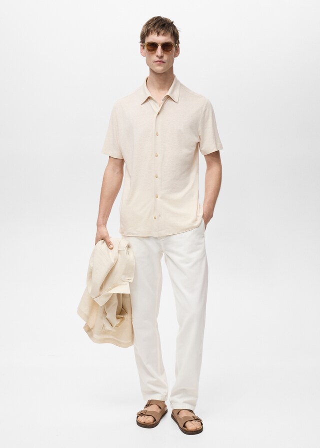 Mango Regular-Fit-Leinenhemd Super Sparpreis
