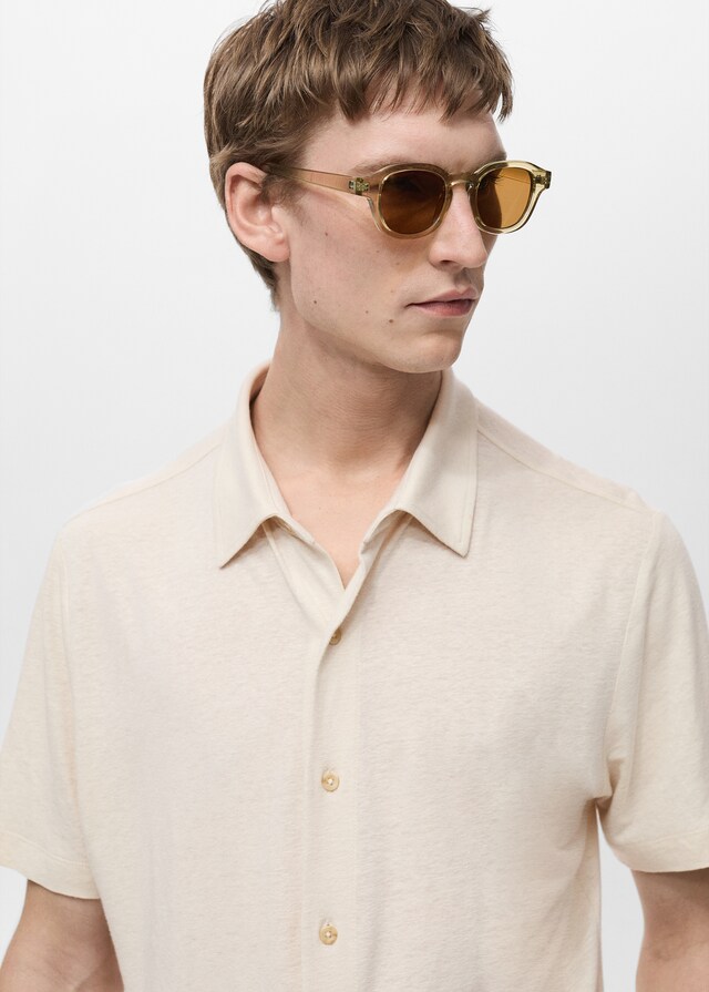 Mango Regular-Fit-Leinenhemd Super Sparpreis