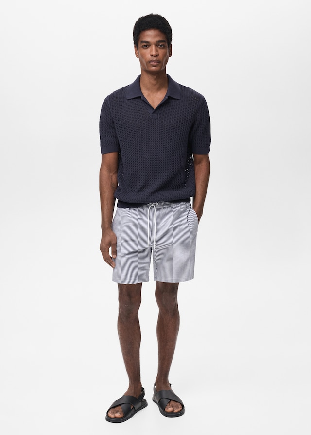 Mango Badeshorts mit Seersucker-Effekt Nur für heute