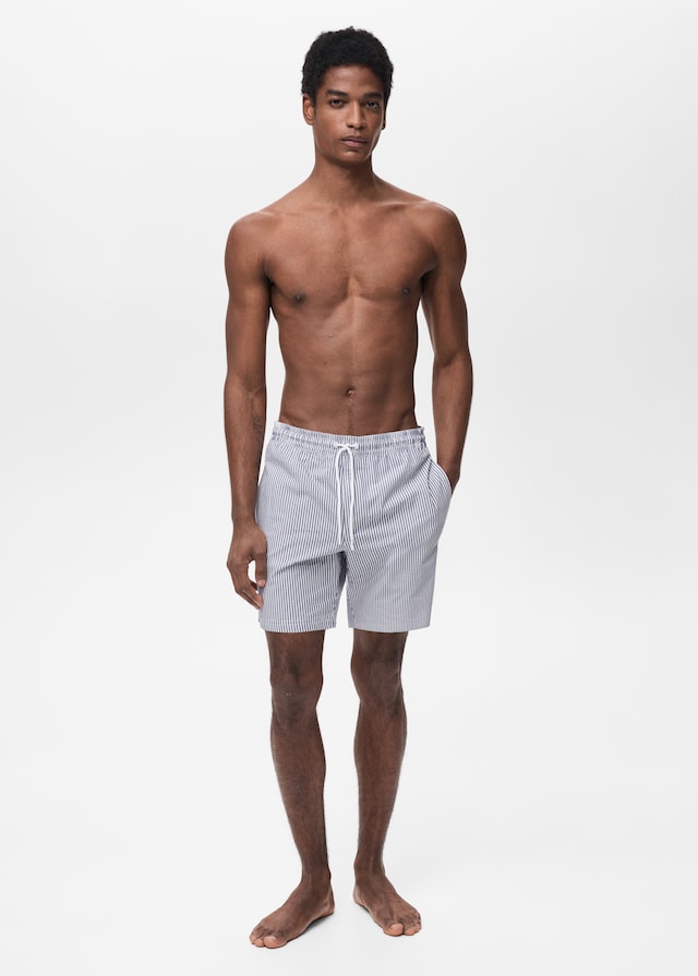 Mango Badeshorts mit Seersucker-Effekt Nur für heute