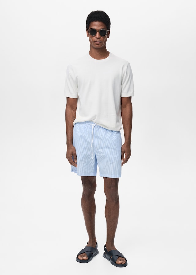 Mango Badeshorts mit Seersucker-Effekt Sonderangebot der Fabrik