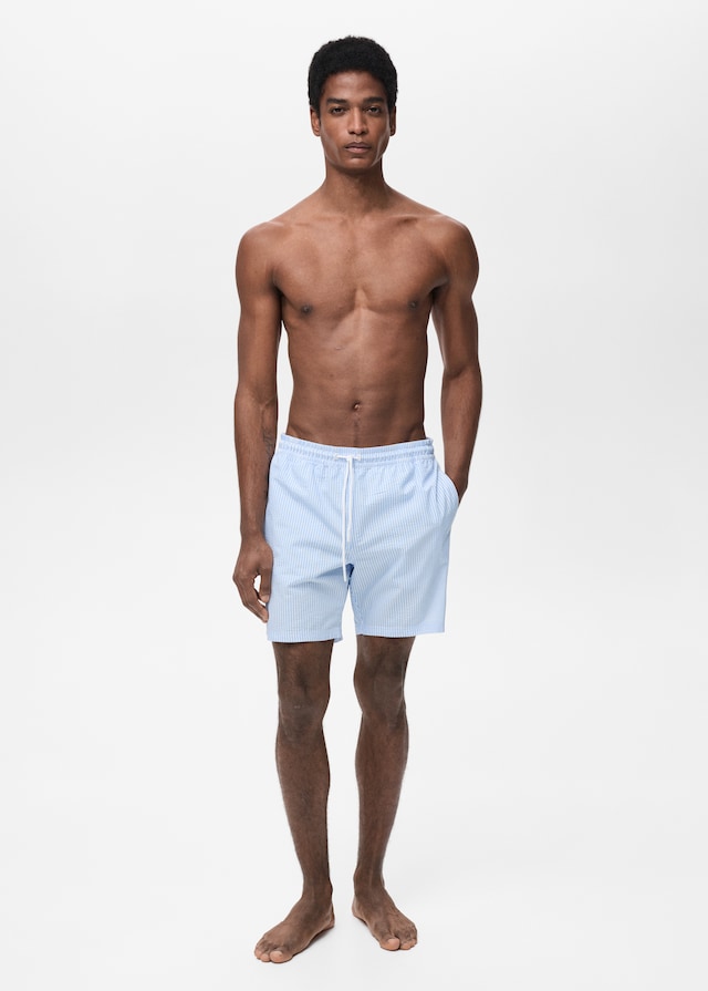 Mango Badeshorts mit Seersucker-Effekt Sonderangebot der Fabrik