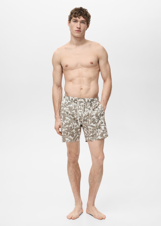 Mango Badeshorts mit floralem Dessin Vierteljährliche Förderung