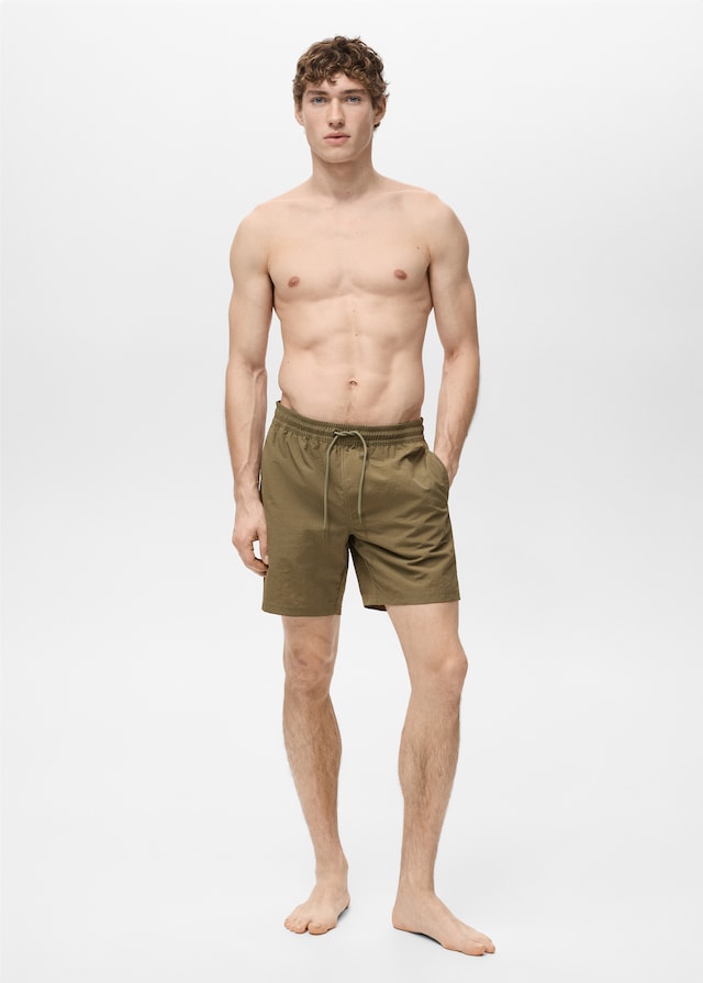 Mango Basic-Badeshorts mit Kordelzug Discount Store für neue Produkte