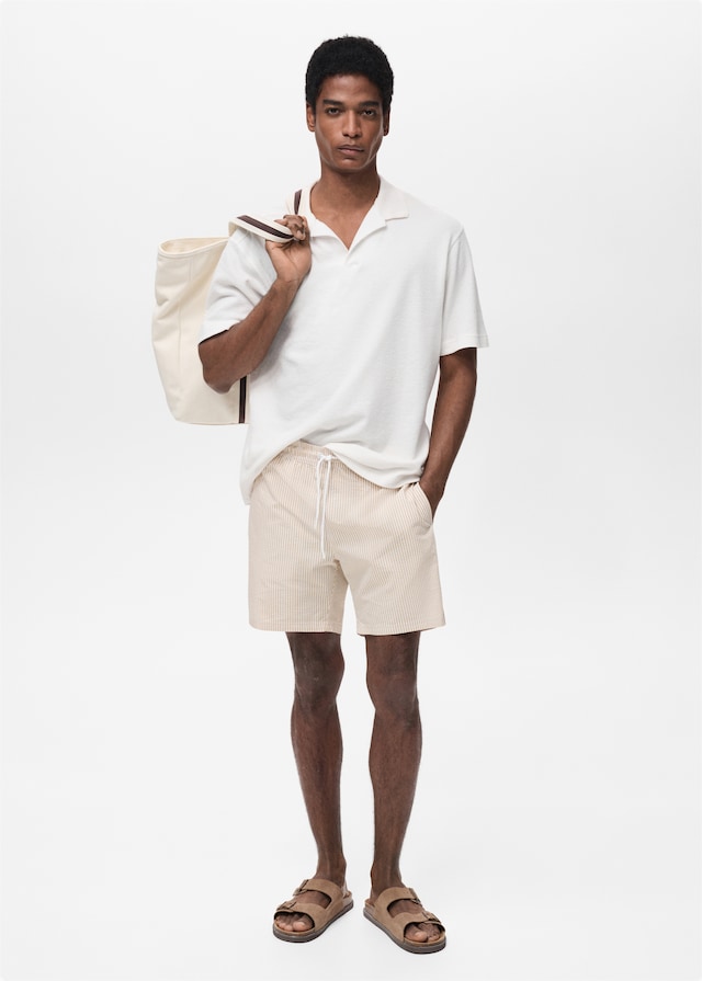 Mango Badeshorts mit Seersucker-Effekt Super Rabatt