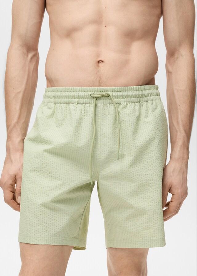 Mango Badeshorts mit Seersucker-Effekt Riesige Rabatte