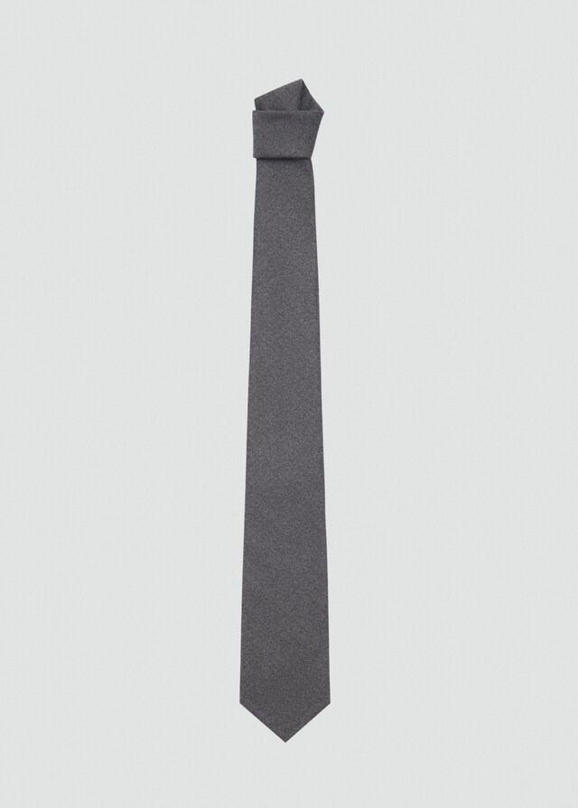 Mango Unifarbene Krawatte aus 100 % Wolle Top Angebot