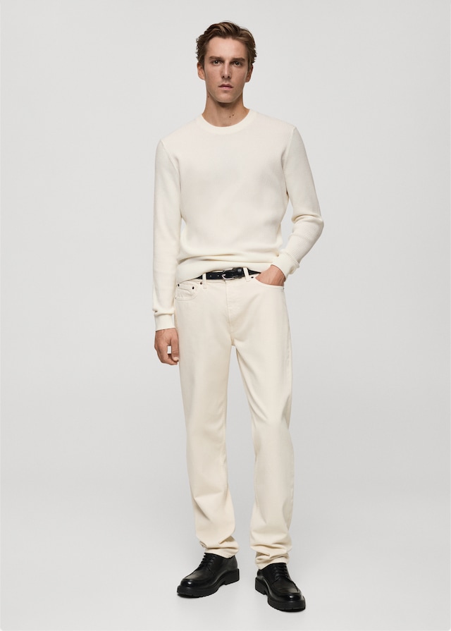 Mango Rippstrickpullover aus Baumwolle Online Shopping