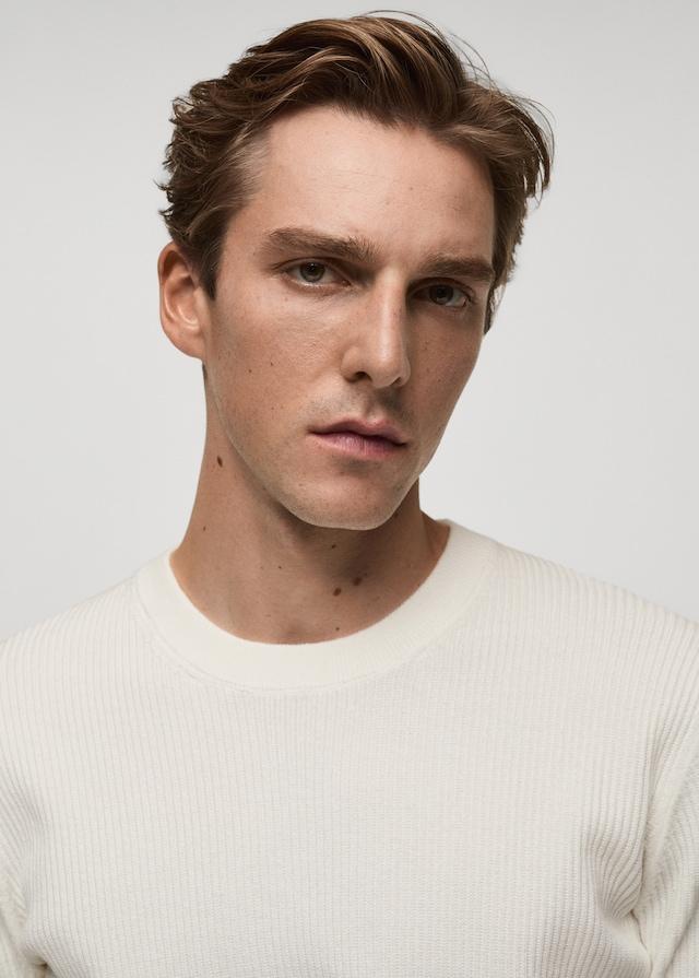 Mango Rippstrickpullover aus Baumwolle Online Shopping