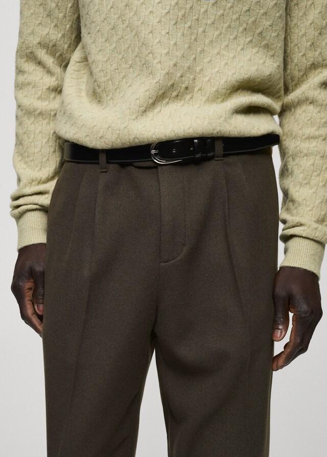 Mango Bundfaltenhose aus Wollflanell Osterangebot