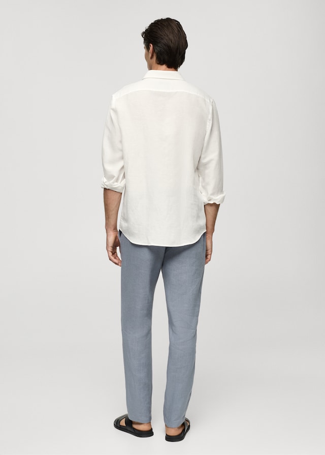 Mango Relaxed-Fit-Hemd aus Leinen mit Tencel Online Outlet