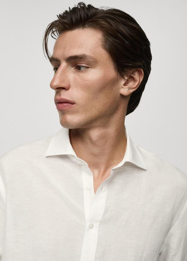Mango Relaxed-Fit-Hemd aus Leinen mit Tencel Online Outlet