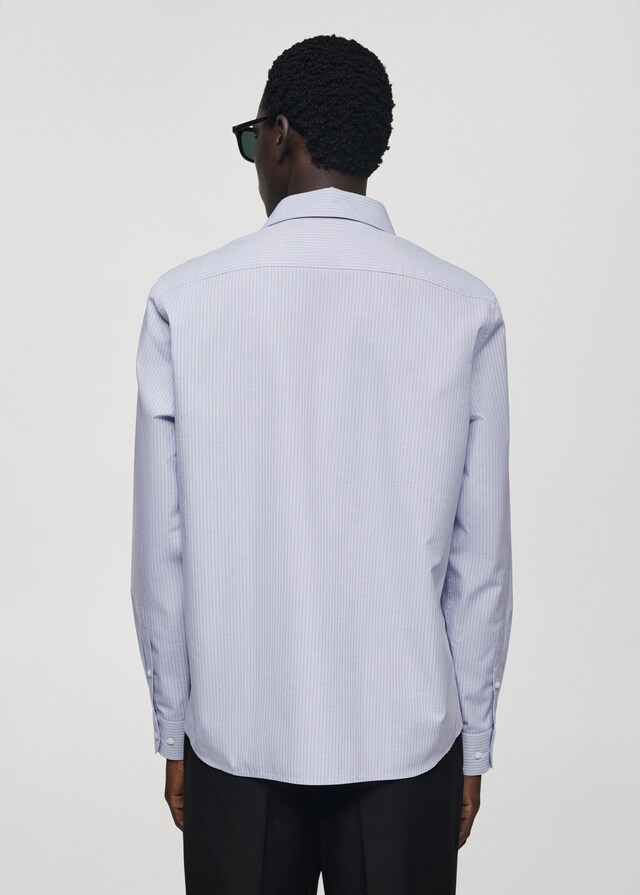 Mango Slim Fit-Baumwollhemd mit Nadelstreifenmuster Blitzangebot