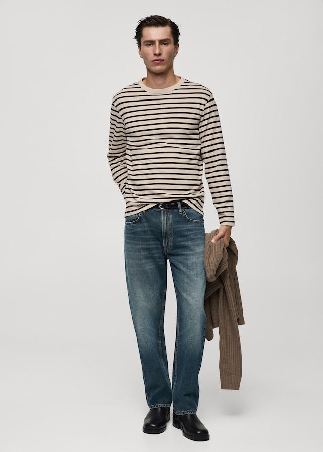 Mango Gestreiftes T-Shirt aus 100 % Baumwolle Kauf eins, bekomm eins gratis