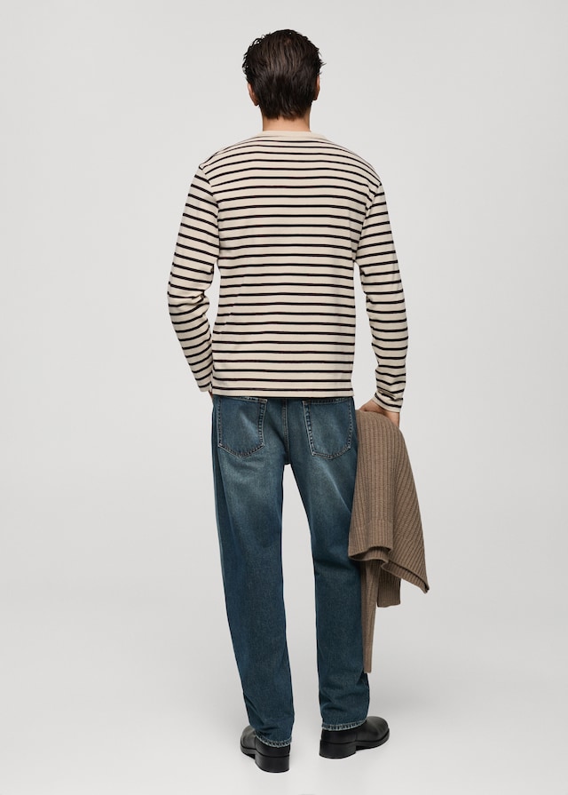 Mango Gestreiftes T-Shirt aus 100 % Baumwolle Kauf eins, bekomm eins gratis
