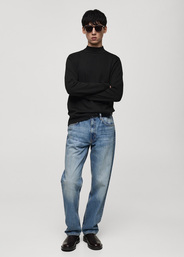 Mango Langärmliges T-Shirt mit halbhohem Kragen Super Sparpreis