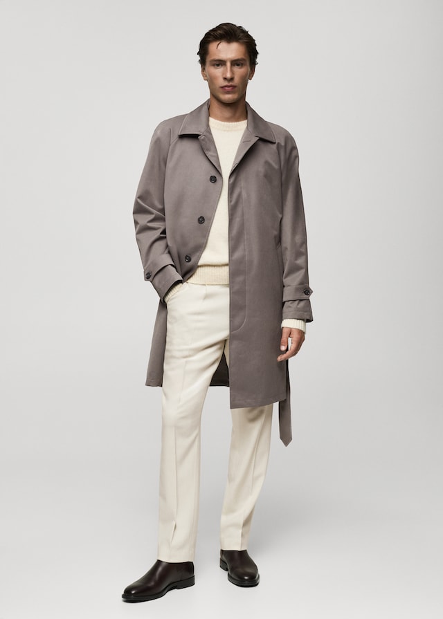 Mango Trenchcoat mit Gürtel und mattiertem Finish Wochenangebot