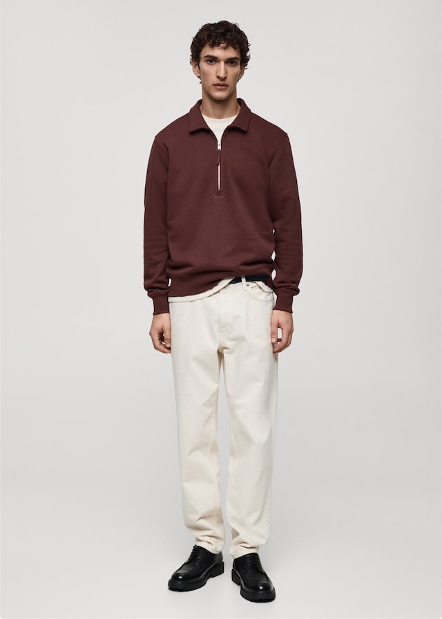 Mango Regular-Fit-Polo-Sweatshirt aus Baumwolle Riesige Rabatte
