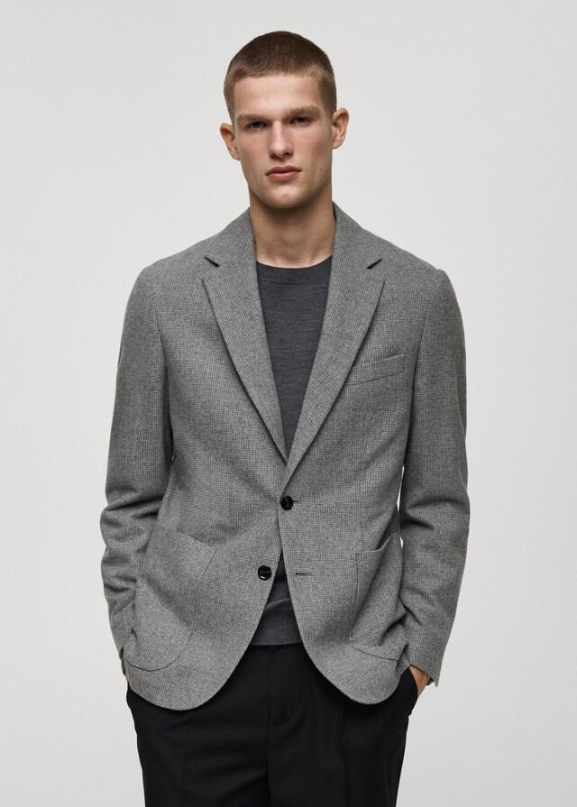 Mango Slim Fit-Wollblazer mit Hahnentrittmuster Begrenzt auf 3 Tage