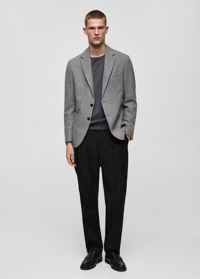 Mango Slim Fit-Wollblazer mit Hahnentrittmuster Begrenzt auf 3 Tage