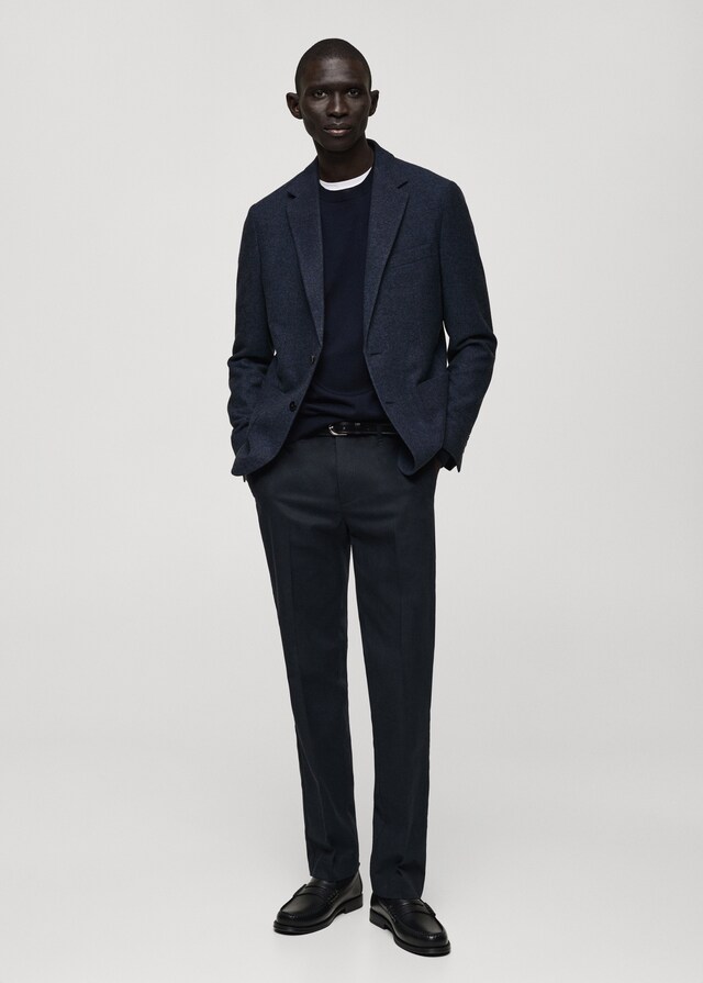 Mango Slim-Fit-Blazer aus Wollgemisch zollfrei