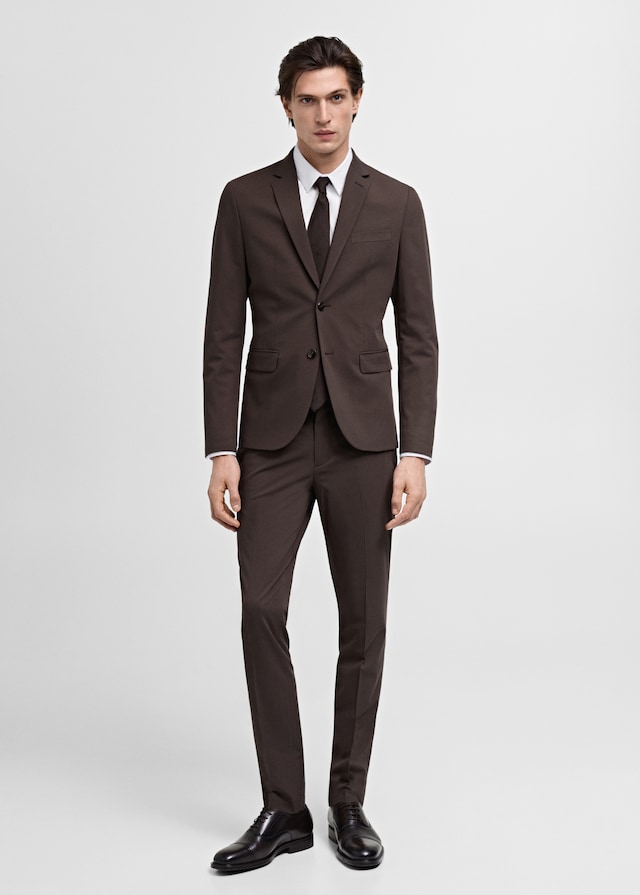 Mango Slim Fit-Anzugshemd aus Baumwolle im Angebot