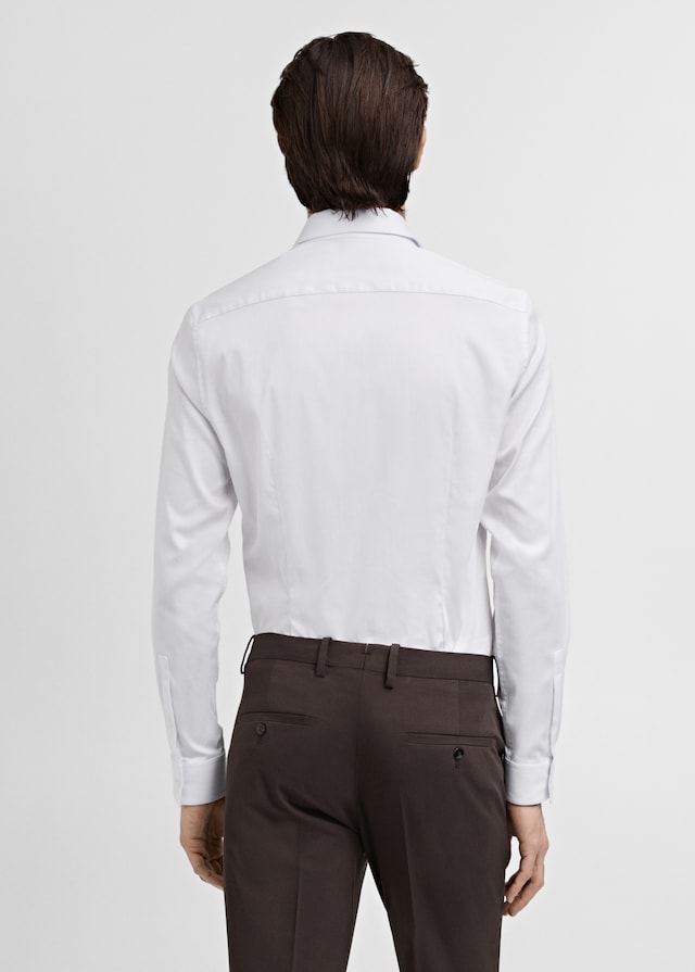 Mango Slim Fit-Anzugshemd aus Baumwolle im Angebot
