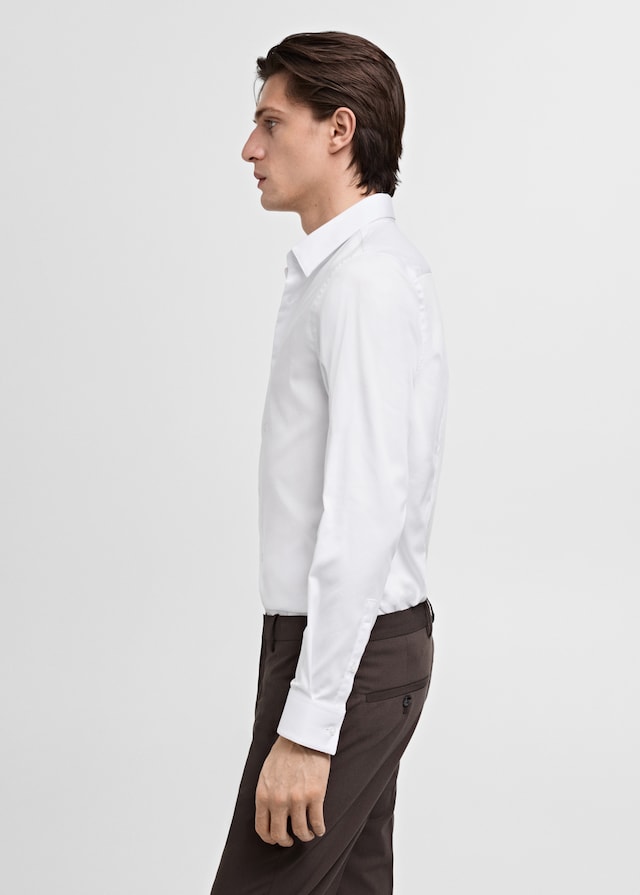 Mango Slim Fit-Anzugshemd aus Baumwolle im Angebot