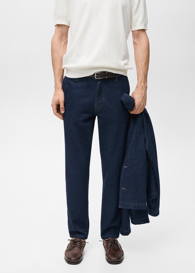 Mango Regular Fit-Jeans mit dunkler Waschung Fabrikverkauf