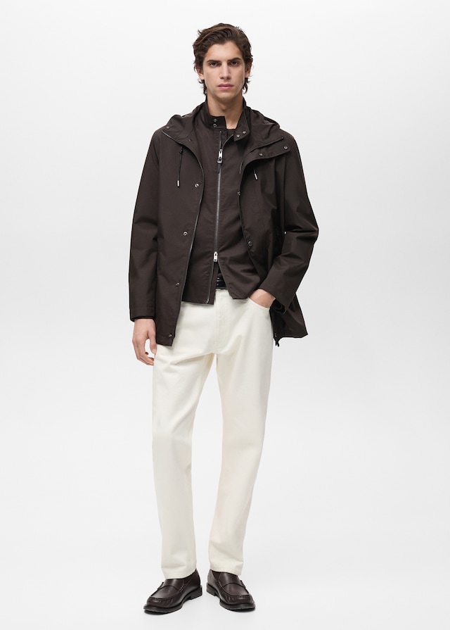 Mango Wasserabweisender Parka mit Kapuze Preisnachlass