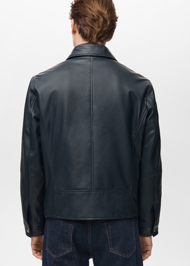 Mango Nappaleder-Jacke mit Taschen Black Friday