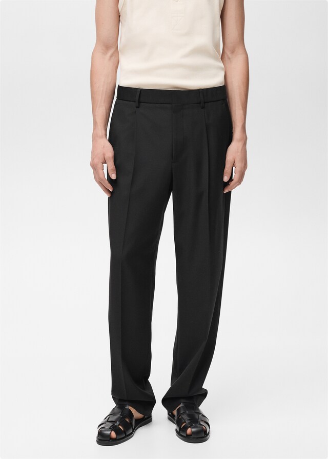 Mango Relaxed-Fit-Anzughose mit Bundfalten Lagerräumung