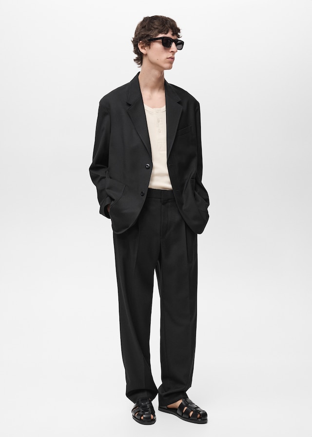 Mango Relaxed-Fit-Anzughose mit Bundfalten Lagerräumung