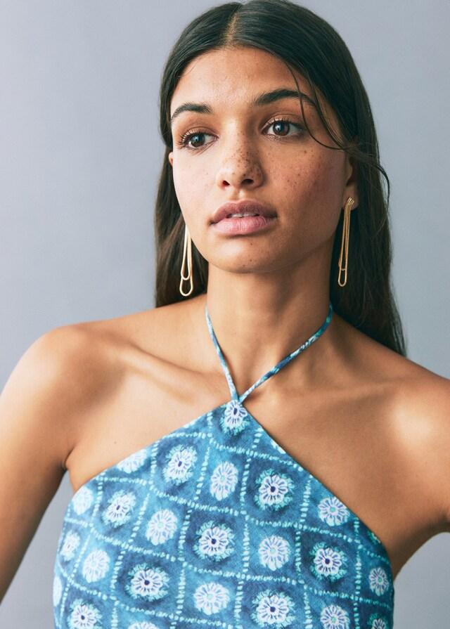 Mango Kleid mit Halfterkragen Tägliche Deals