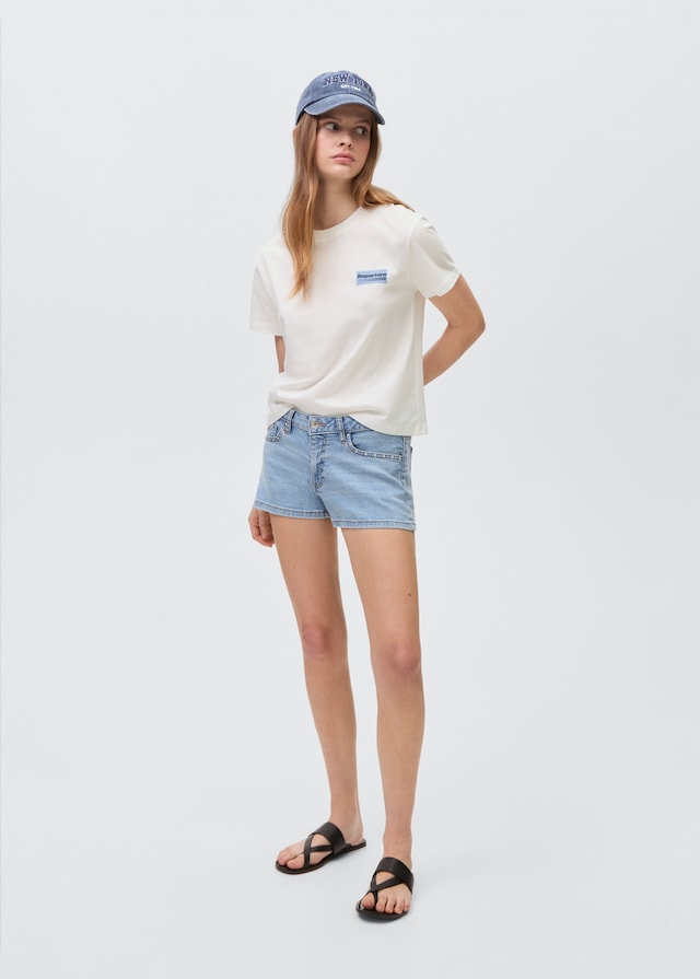 Mango Bedrucktes Baumwoll-T-Shirt Super Sparpreis