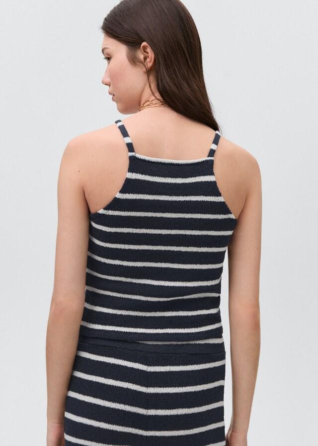 Mango Gestreiftes Neckholder-Top Begrenzte Freigabe