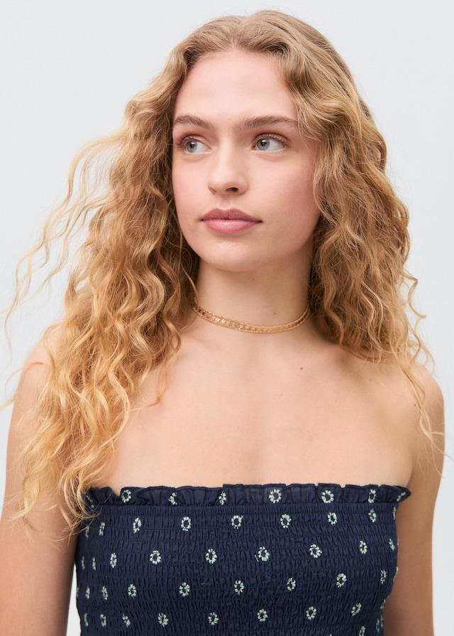 Mango Gemustertes Top mit Raffdetails JETZT KAUFEN
