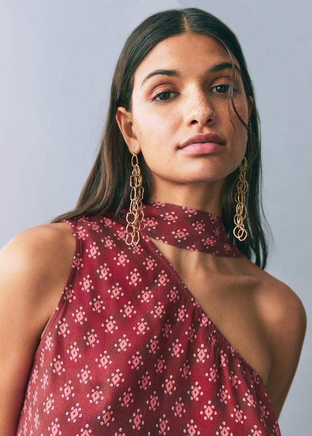 Mango Asymmetrisches Top mit Printmuster Bis zu 50% Rabatt