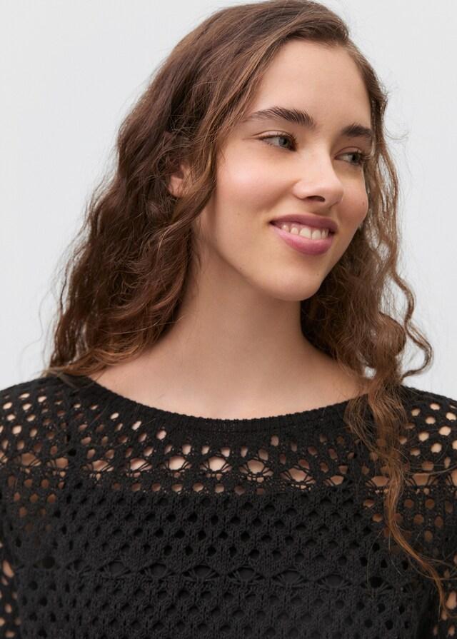 Mango Pullover mit Lochmuster und Fransendetail Discount Store für neue Produkte
