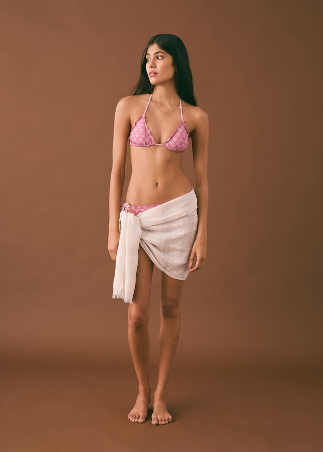 Mango Gemusterter Bikini mit Borte Kostenloser Versand international
