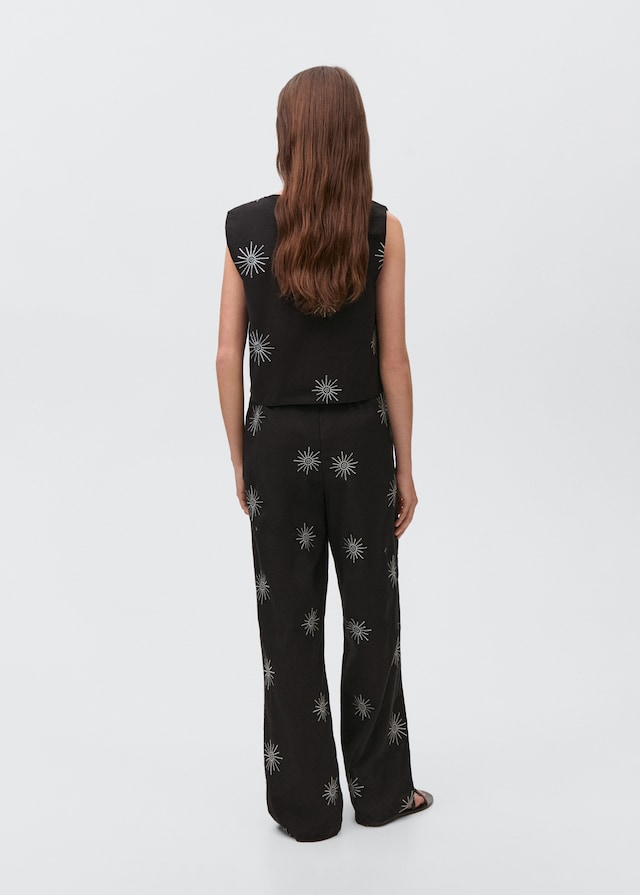 Mango Lange Hose mit Stickdetails Verkauf