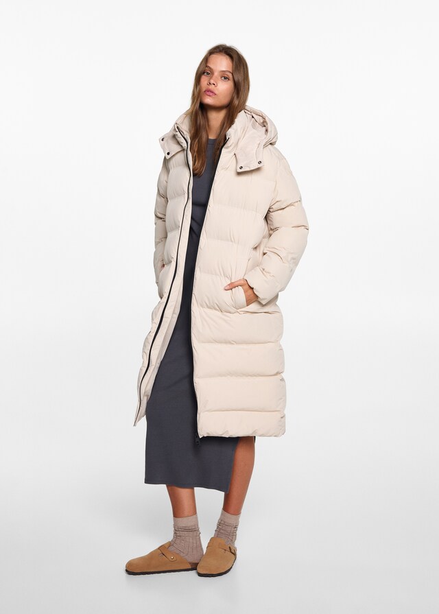 Mango Langer Steppanorak Kostenloser Versand