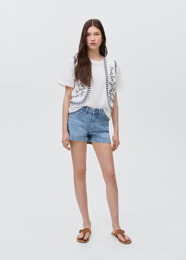 Mango Jeansshorts mit umgeschlagenem Saum Günstig kaufen